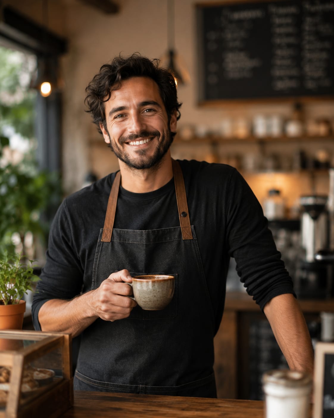Customers in cafe